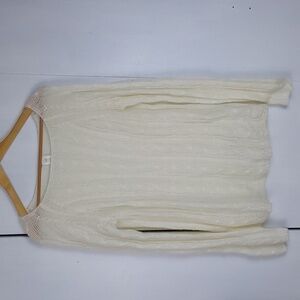 J Crew  Cream cable knit  Sweater Mohair/Wool Neutral Organic  Sz.L